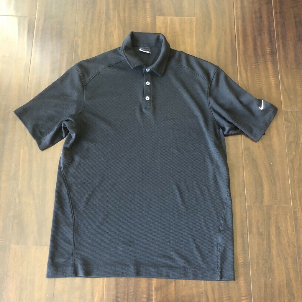 Nike Golf Mens Xl Fit Dry Black Polo